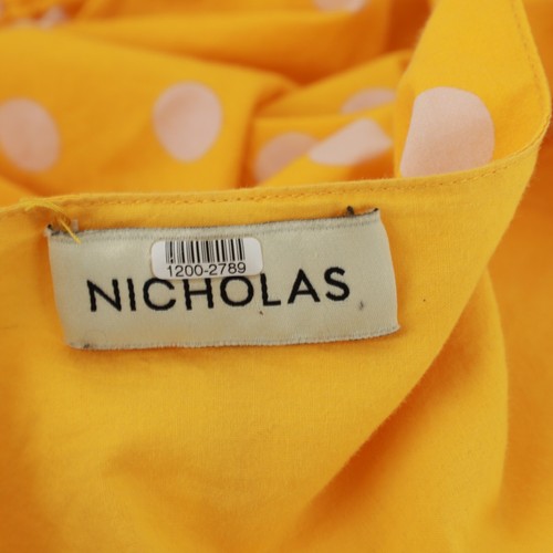 Nicholas Polla Punkte gelb & weiß geraffte Ärmel Knopfleiste Kleid Größe 6 - Bild 6 von 7