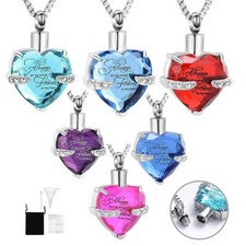 Cremation Jewelry for Ashes - Heart Pendant Memorial Urn Necklace Ashes Keepsake