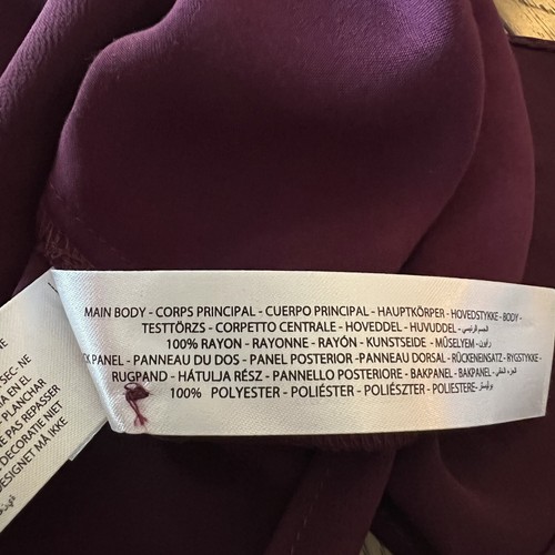 Ariat Poet Top Burgundy Embroidered Chiffon Handkerchief Hem Size L Cowgirl - Picture 10 of 17