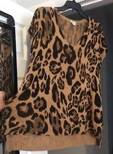 Mumu Mellow Show Me Your Mumu Sweater Oversize Slouchy Animal Print Tunic XS