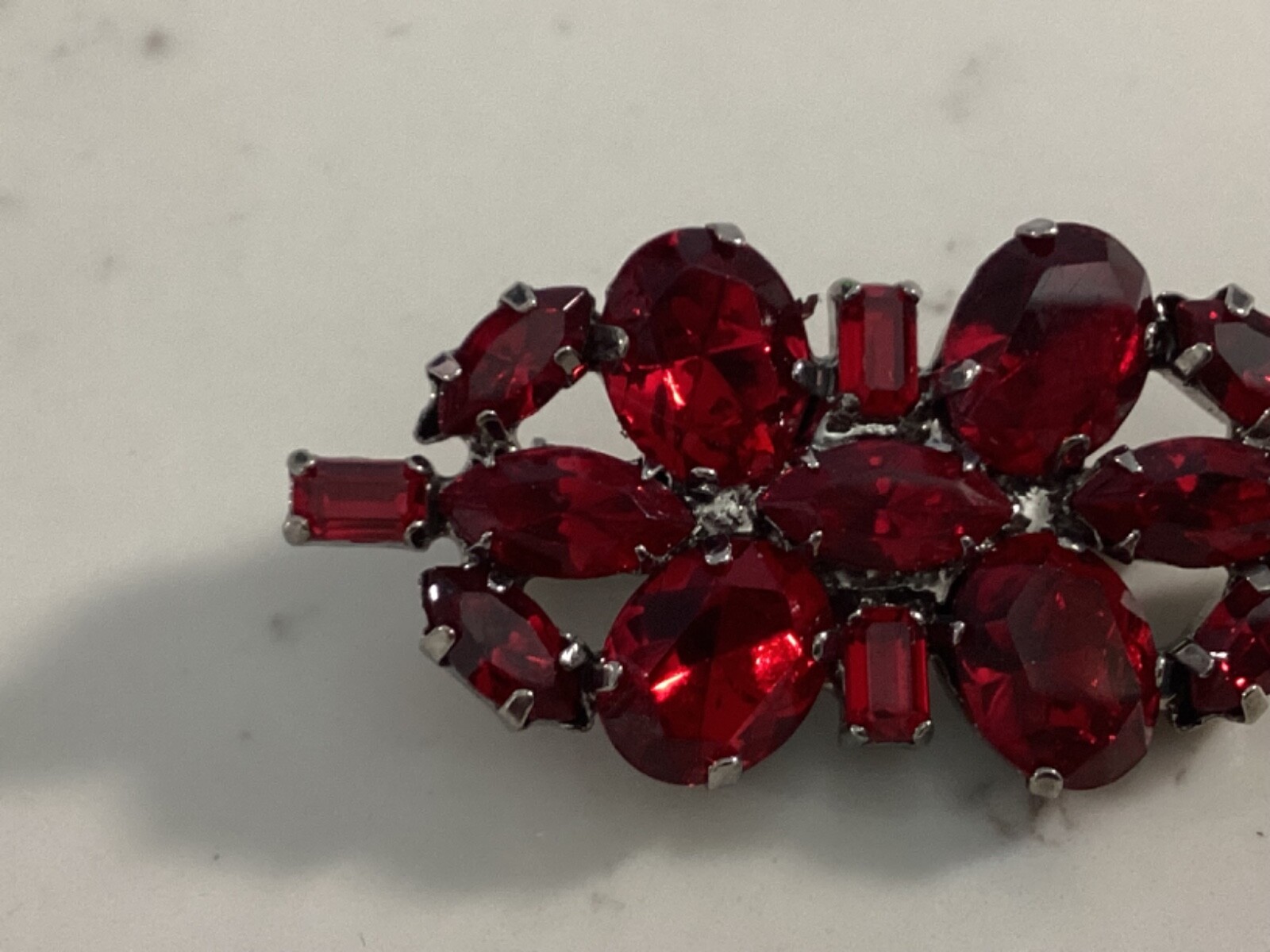 AUTHENTIC SIGNED CAROLEE RUBY RED RHINESTONE BROO… - image 3