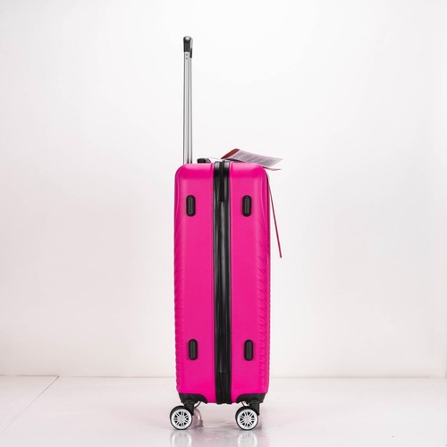 Circle ABS Hard Shell Suitcase with 4 Spinner Wheels Travel Luggage Hot Pink - Picture 17 of 29