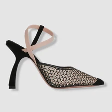 $850 Piferi Women's Black Divine Crystal Mesh Pump Heel Shoes Size 40