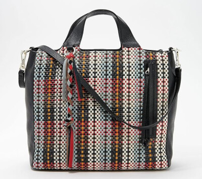 Vince Camuto Caol Tragetasche / Umhängetasche Schwarz Pebble Ledertasche, Multi