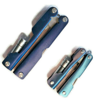 2 Multi Tools Knife Pliers Saw Bottle Opener Kit Pocket Folding Multitools Blue