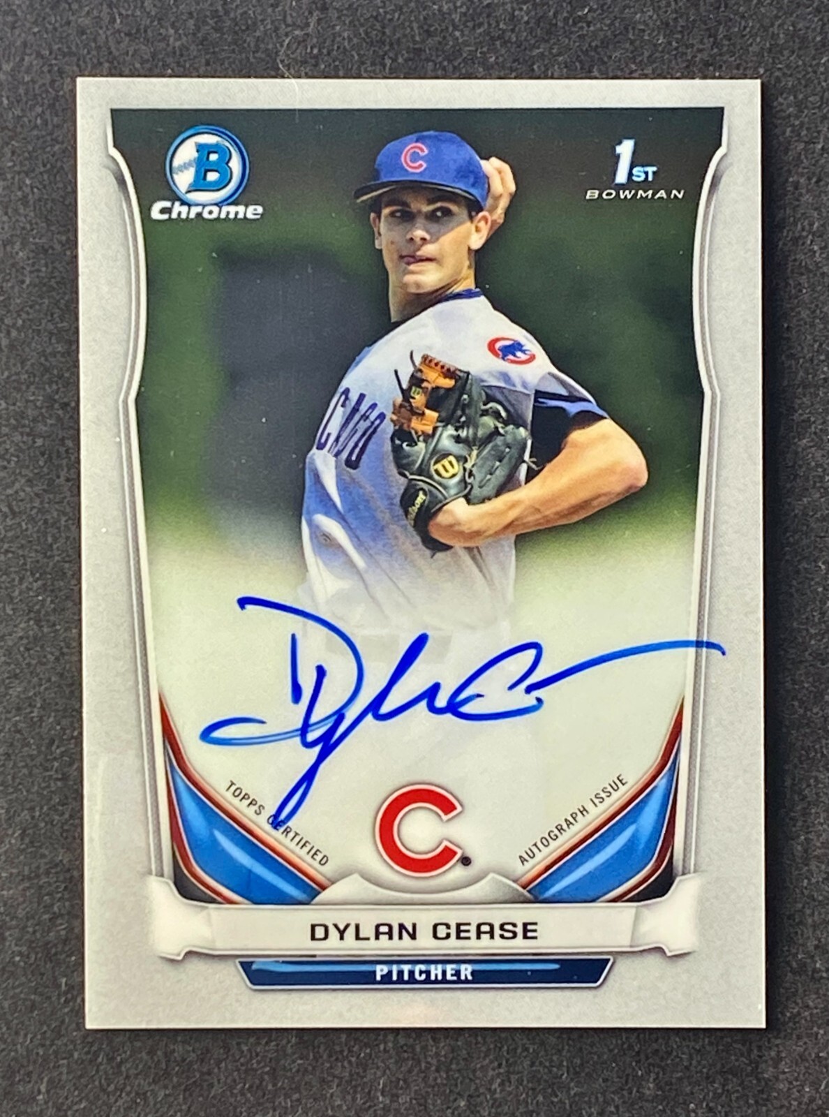 2014 DYLAN CEASE 1st Bowman Chrome Draft Auto Base CPA-DC Autograph CLEAN
