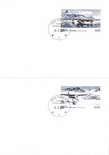 GREENLAND GRONLAND 2011 CIVIL AVIATION HISTORY 2 FIRST DAY ISSUE PLAIN POSTCARDS