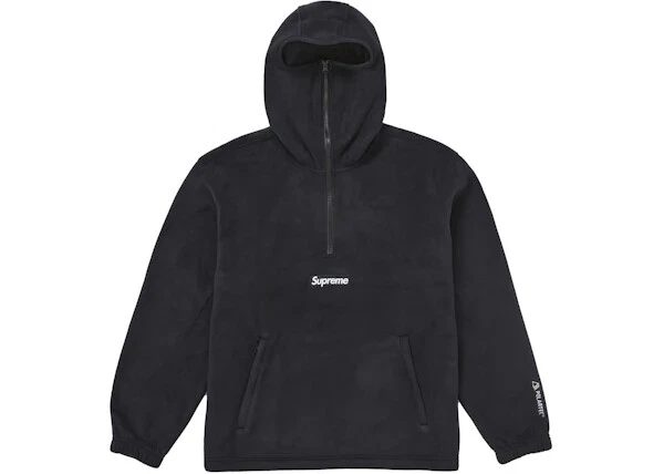 Taille L   Sweat à capuche demi fermeture éclair Supreme Polartec Facemask (FW24) noir sweat