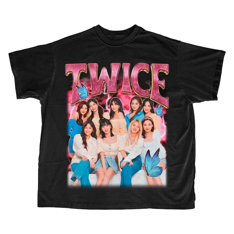 Twice Retro Bootleg T-shirt, kpop girl group, men women style, unisex QT384
