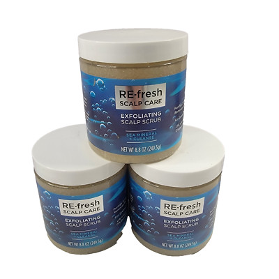 3 Pack RE Fresh Scalp Care Exfoliating Scrub Sea Mineral Cleanse 8.8oz