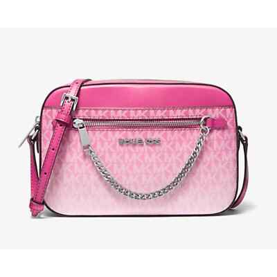 Michael Kors Jet Set Large Crossbody Bag with Zip Chain Strap (Dragonfruit) NWT
