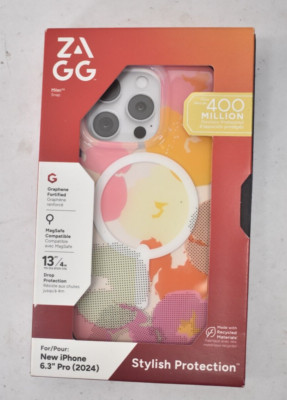 Zagg Snap Case Replacement For iPhone 16 Pro Vector Floral Design MagSafe