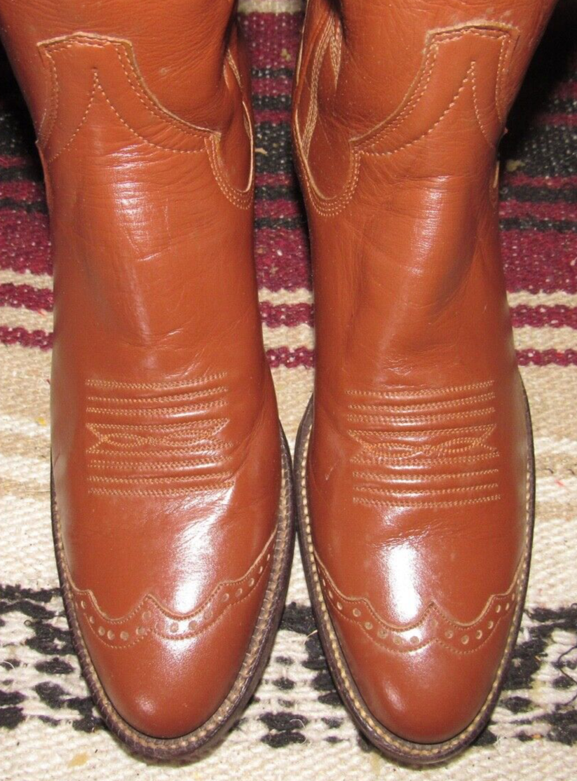Womens Vintage Sanders Brown Leather Handcrafted Cowboy Womens Vintage Sanders Brown Leather Handcrafted Cowboy