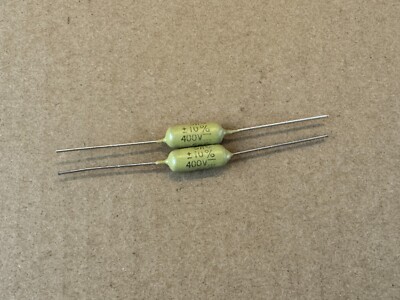 2 NOS Vintage Mullard .0056 uf 400v Mustard Capacitors 5600 pf TESTED .005