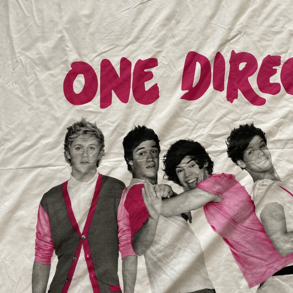 One Direction 1D Single Bed Quilt Duvet Doona Cover White Bedding Harry