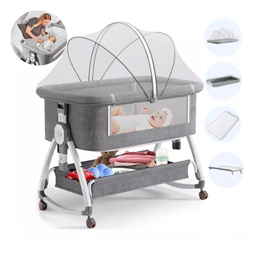 3 in1 Beistellbett Baby Reisebett Babybett Höhenverstellbar Kinderbett Bassinet - Bild 14 von 32