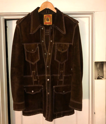 1960's/70's El Toro Bravo Leather Cocoa Brown Suede Jacket Doors