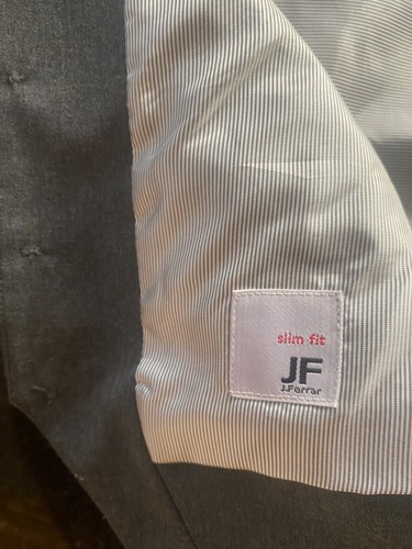 J FERRAR Gray Suit Vest Dress Men Size Slim Fit - see measurements - Picture 3 of 6