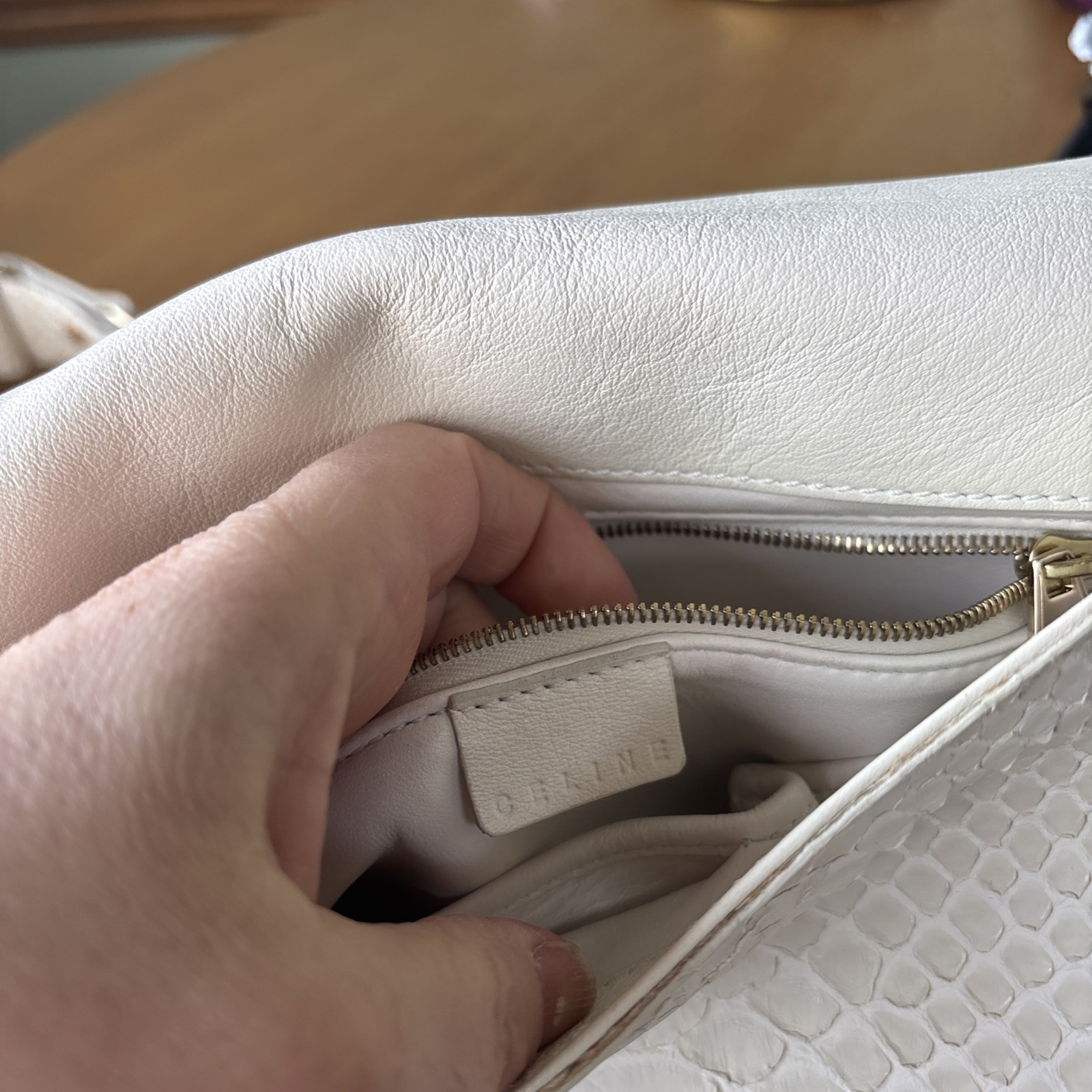 Celine Off White Python Flap Crossbody Bag Rare - image 10