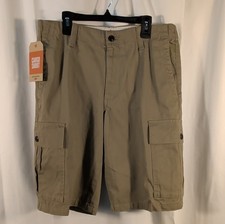 Dockers Cargo Shorts Beige Cotton Flat Front Pockets Button Casual 34002-0004
