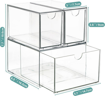 3 Tea Coffee Organizer Storage Acrylic Bag Holder Plastic K Cup Drawer Container