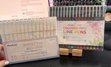 Ohuhu Colored Fine Line Pens And Glitter Highlighter Set. Never Opened