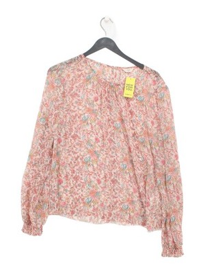 Hush Damen Top UK 14 Multi Blumenmuster 100% Polyester Langarm Rundhals Basic