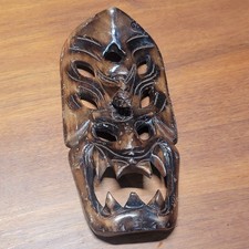 Máscara de dragón Bakunawa FILIPINO de colección años 80 tallada a mano madera máscara tribal Tiki 8"