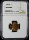 1947-D Wheat Lincoln Cent 1c NGC MS65 RD