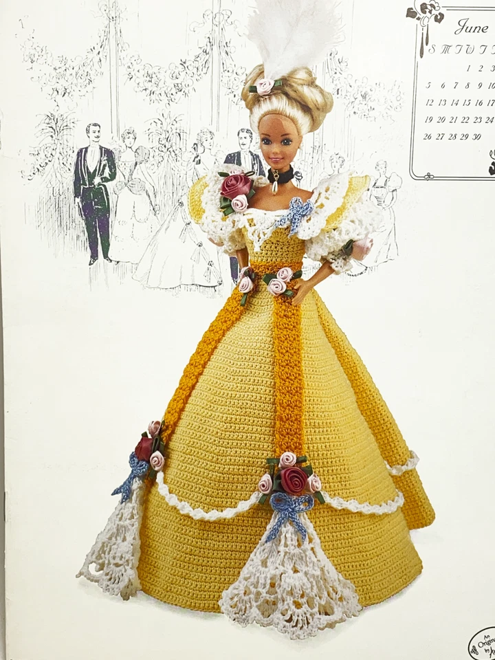 Annie's Calendar Bed Doll Crochet Pattern 4 Book Lot 1994 Jan Feb Jun Bridal - Image 3 of 4