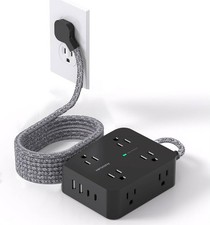 HANYCONY 10ft Power Strip Surge Protector 8 Outlets 4 USB 2 USB-C Flat Plug