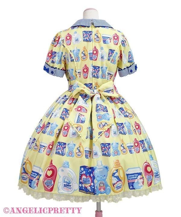 Vestido de lavandería Angelic Pretty Sunny Smile amarillo japonés talla única Foto 3 de 4