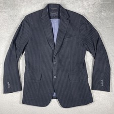 Banana Republic Tailored Suit Jacket Mens 44 Blue Slim Tweed Pinstripe