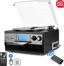 LP Vinyl Record Player with Stereo Speakers Converter Bluetooth Turntables Audio