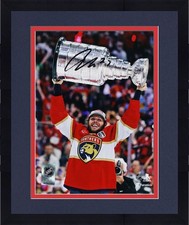 Framed Carter Verhaeghe Panthers Signed 2024 Stanley Cup Champs 8x10 Cup Photo
