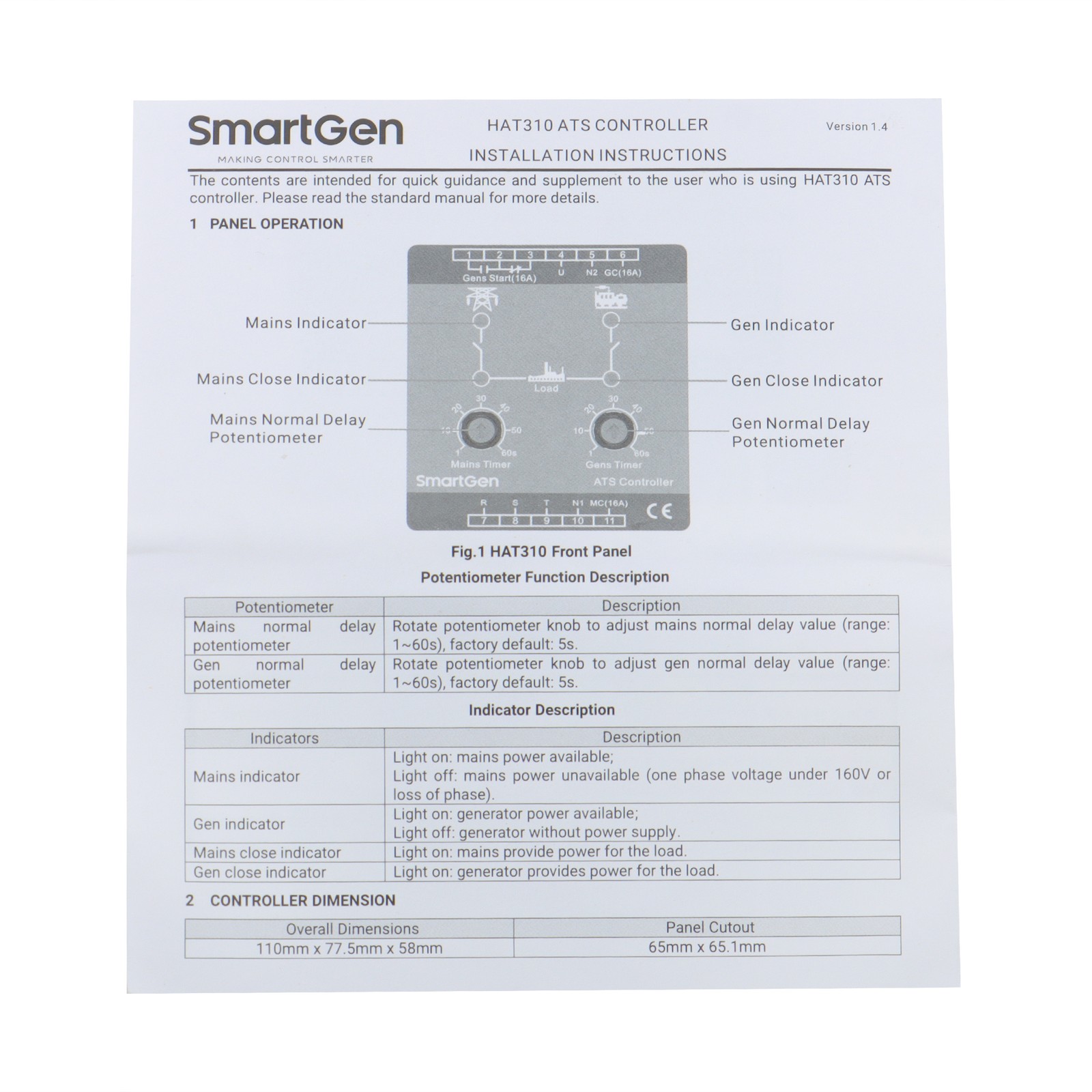 HAT310-S01 ATS Controller for Diesel Generator Control Module 120VAC thumbnail 17