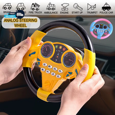 Steering Wheel Toy Lights Sounds Educational Fun Car Kids Summer Travel Sun Gift