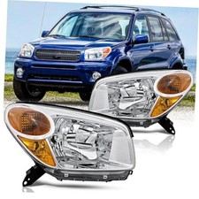 Headlights Assembly Pair for 2004 2005 Toyota RAV4 Head Lamps Replacement