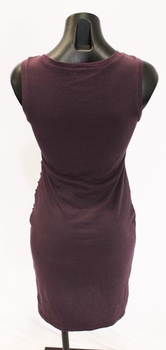 Leith Women's Solid Ruched Bodycon Sleeveless Mini Dress EJ3 Purple Small - Picture 4 of 4