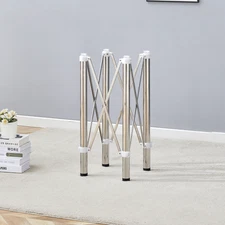 28"in Simple Stainless Steel Folding Table Frame Adjustable Metal Table Leg