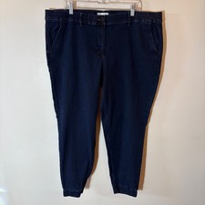 LOFT NWT Cropped Straight Leg Jeans Cuffed Dark Wash 18