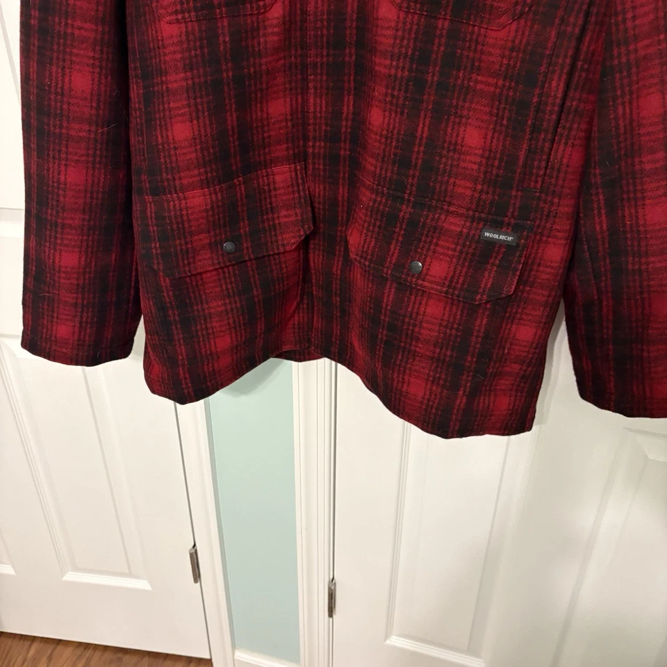 Woolrich Mackinaw Jacket Mens Large 503 Wool Plaid Lined Utility Chore Barn Coat - Image 3 of 4