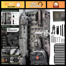 MOLLE Seat Back Panel Organizer - No-Drill Aluminum Vehicle Storage, 1-Seat Kit