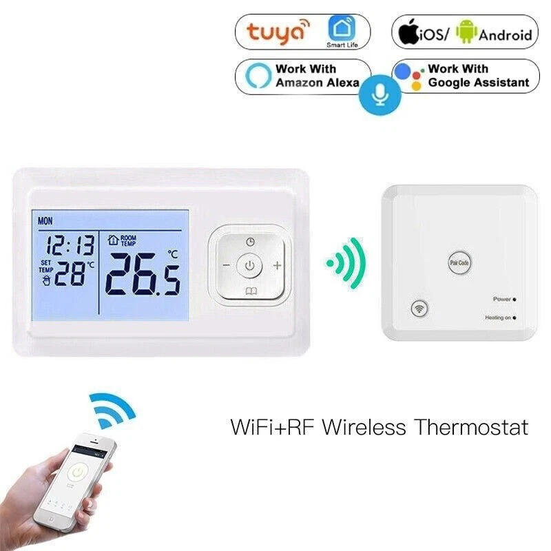 Tuya Wifi Programmable Smart Wireless Room Thermostat With RF Re-ceiver FSK-WIFI - Image 2 of 4
