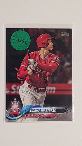 Shohei Ohtani RC 2018 Topps Update Series Rookie 3 Game HR Streak #US189 Angels