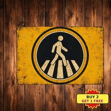 Pedestrian Crossing Safety Notice School Zone Traffic Street Metal Sign ...