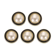 5pcs Gold Faux Pearl Buttons 18mm Plastic Round Sewing Craft Button #1