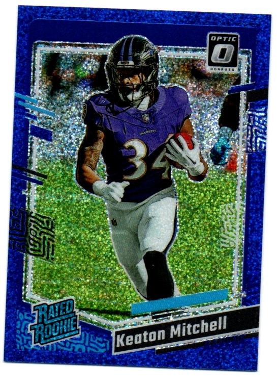2023 DONRUSS OPTIC KEATON MITCHELL RC #207 BLUE GLITTER PRIZM baltimore ravens