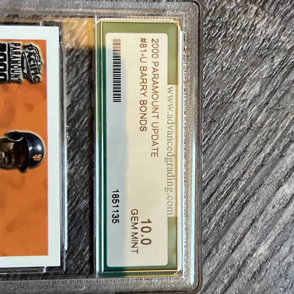 2000 Paramount Update Barry Bonds Non Auto Gem Mint 10 San Francisco Giants - Image 3 of 3