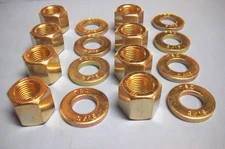 9/16-18 U-BOLT LEAF SPRING HIGH HEX NUTS EXTRA THICK WASHERS STEEL YELLOW ZINC
